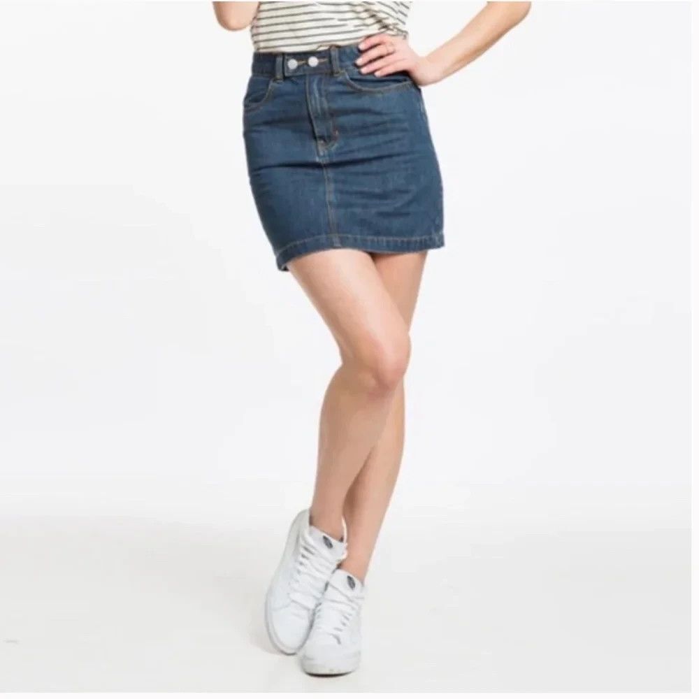 Marine Layer Mendes Mini Denim Skirt Small Americana Y2K Urban Made in USA
